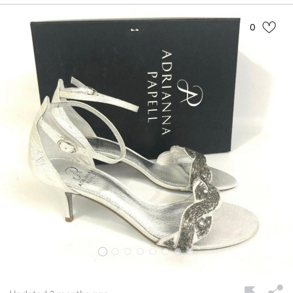 Silver bead embellished ankle-strap dress sandal